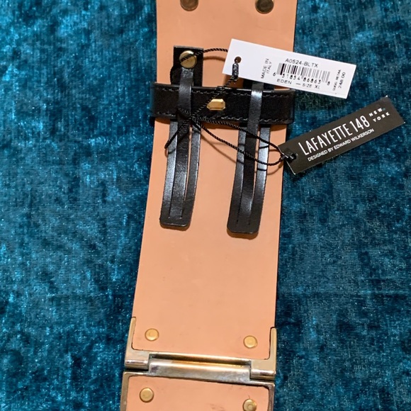 Lafayette 148 hinged calf hair belt